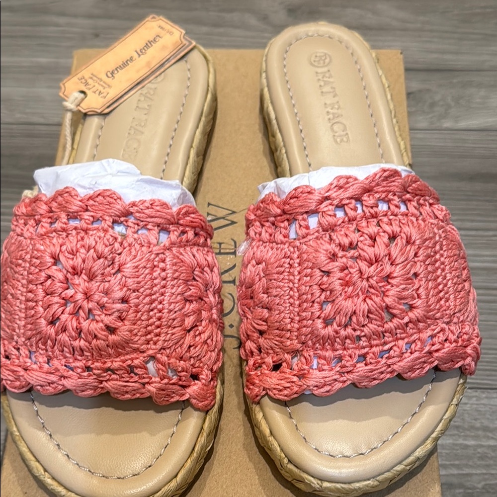 Womens Cate Crochet Slip On Slide Sandals Pink 8 Medium